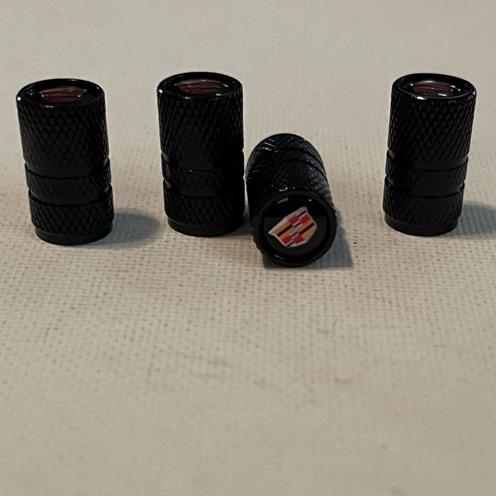 Cadillac Valve Stem Caps in Black set of 4 NWT